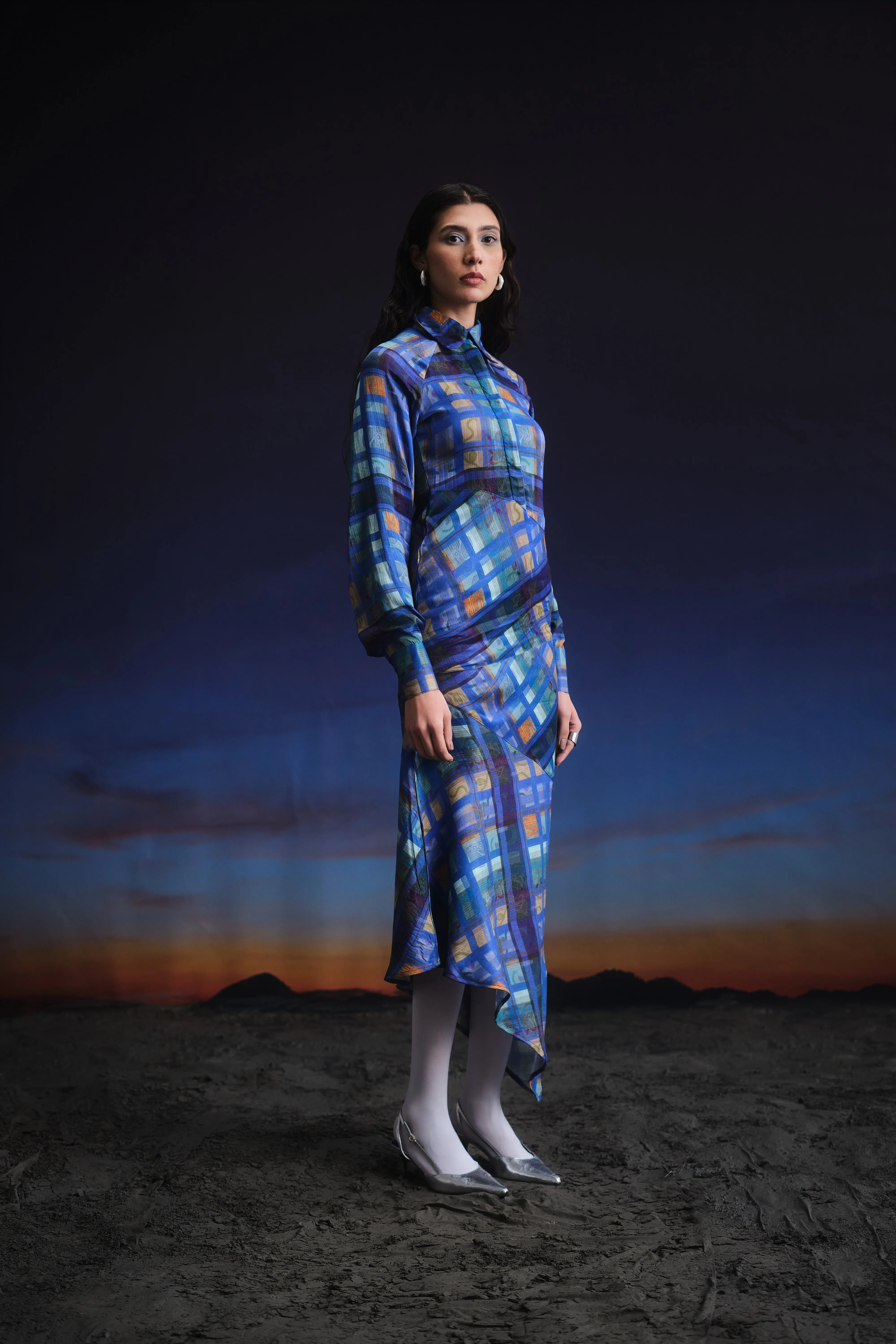 Vivid Reflections Bias Cut Dress
