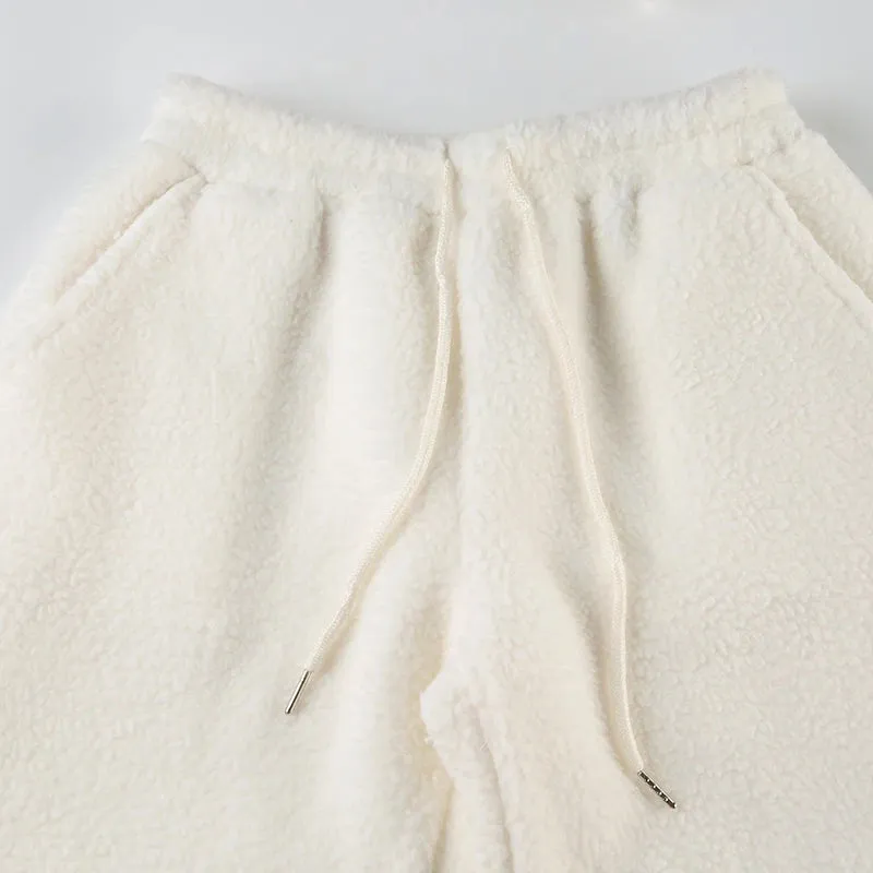 White Fleece Sweatpants