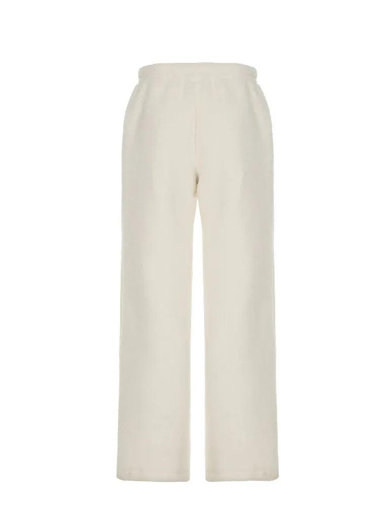 White Fleece Sweatpants