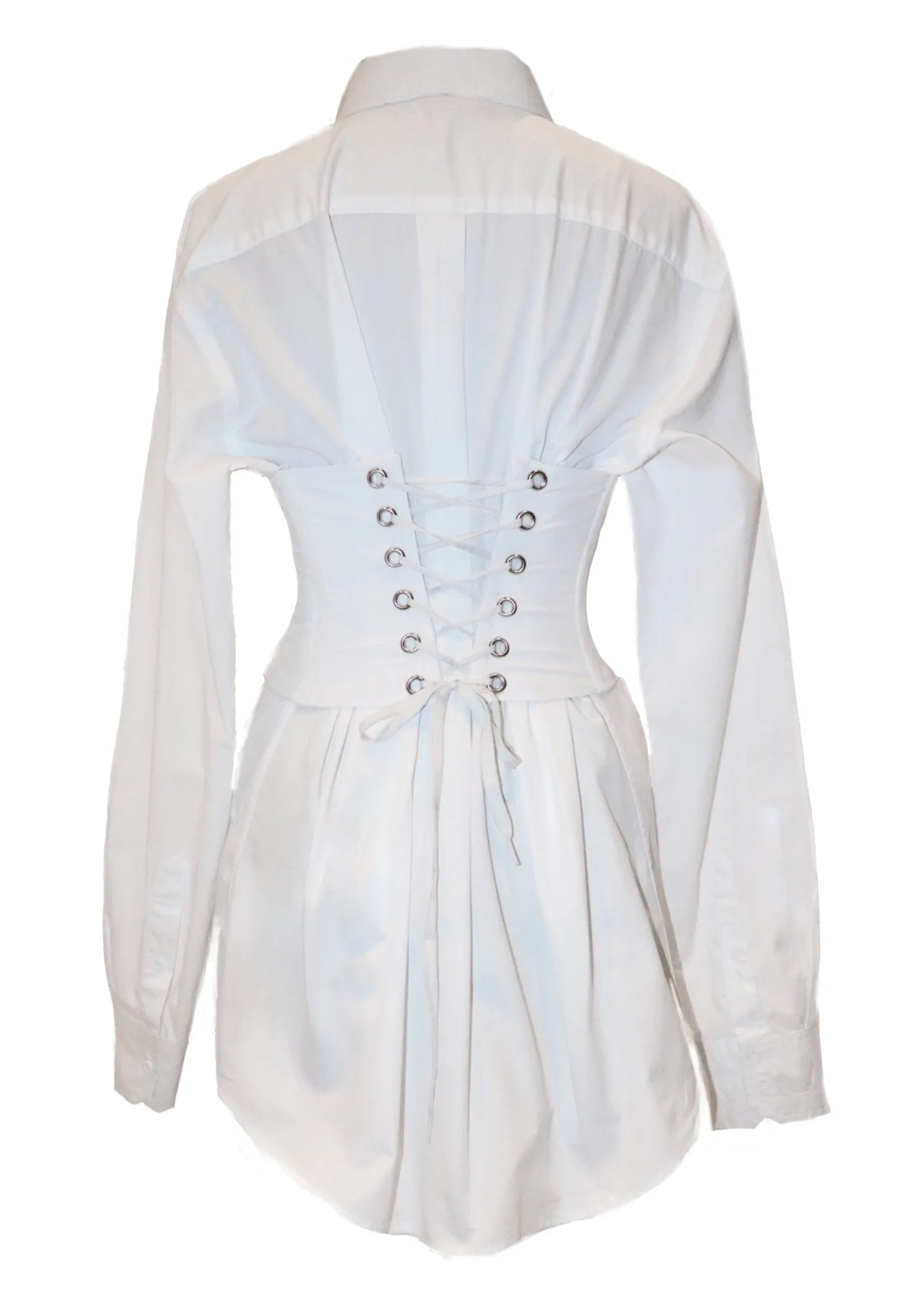 White Oversized Gert Cotton Shirt (corset sold separately)