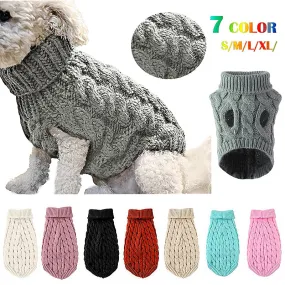 Winter Dog Clothes Puppy Knitting Warm Wool Outfit Pet Clothing for Small Medium Chihuahua Dogs Teddy French Bulldog Clothes