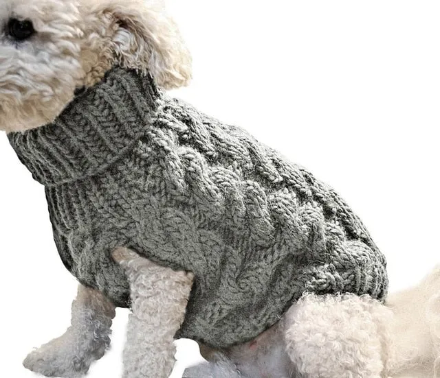 Winter Dog Clothes Puppy Knitting Warm Wool Outfit Pet Clothing for Small Medium Chihuahua Dogs Teddy French Bulldog Clothes