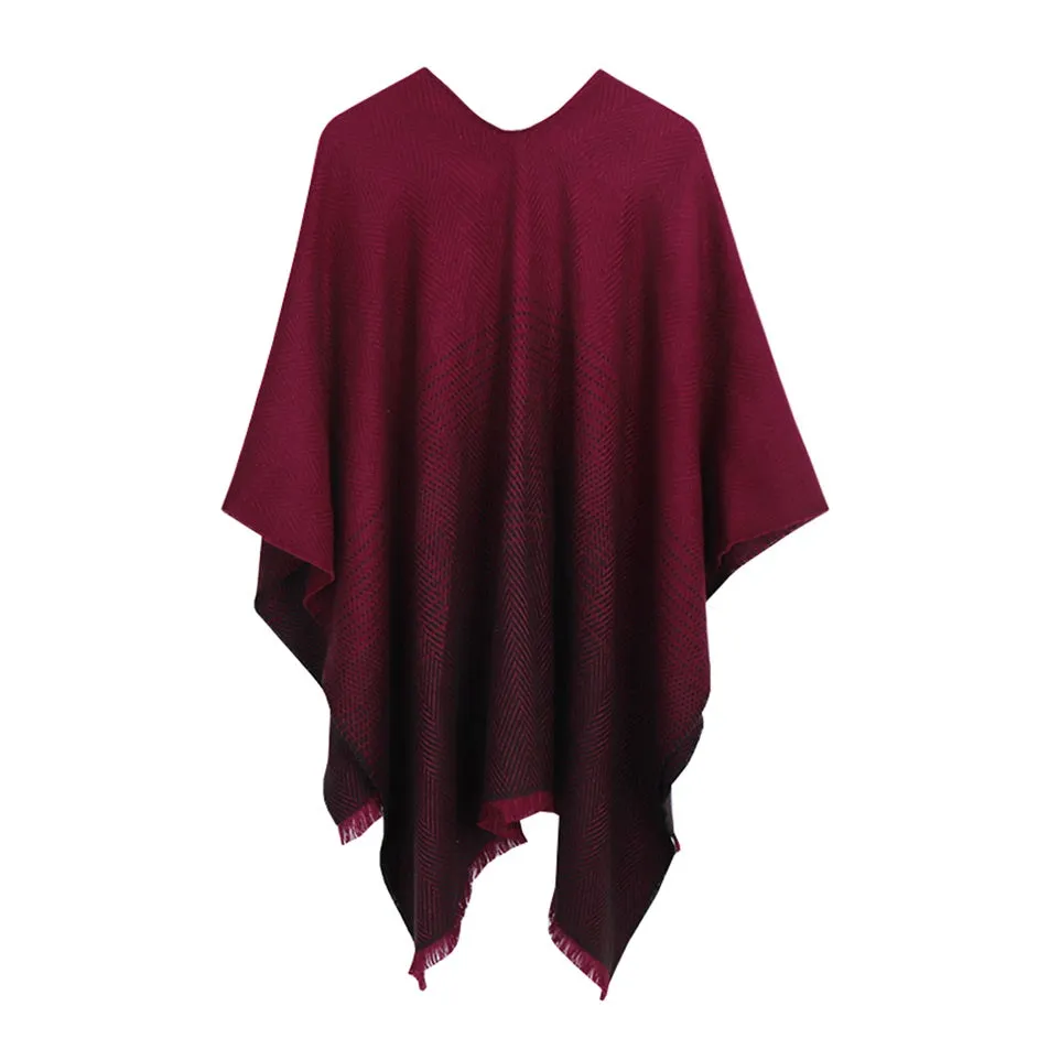 Women's Winter Knitted Poncho