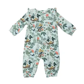 Woodland Bird and Nest Ruffle Sleeve Romper