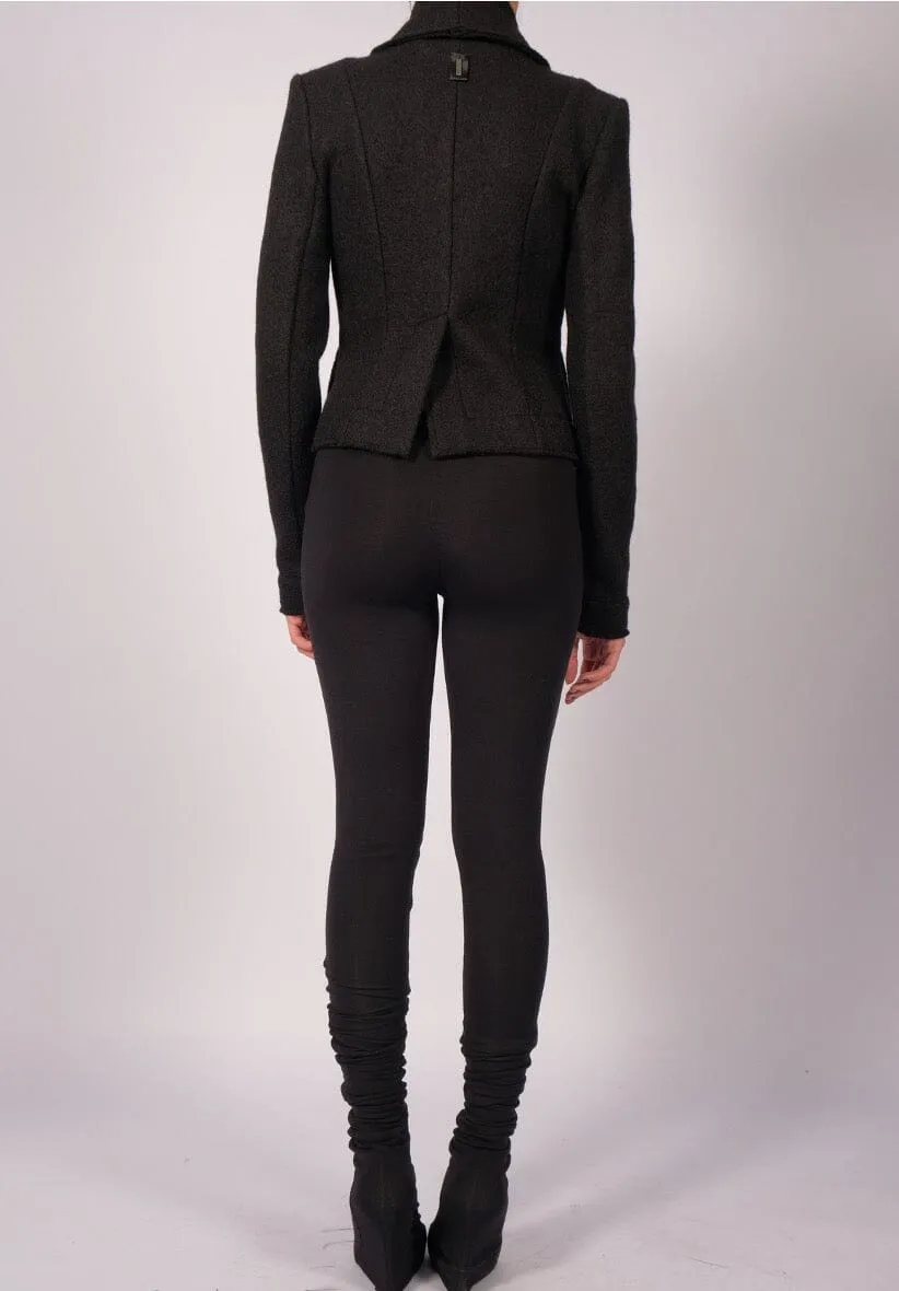 Wool Cropped Double Breasted Jacket