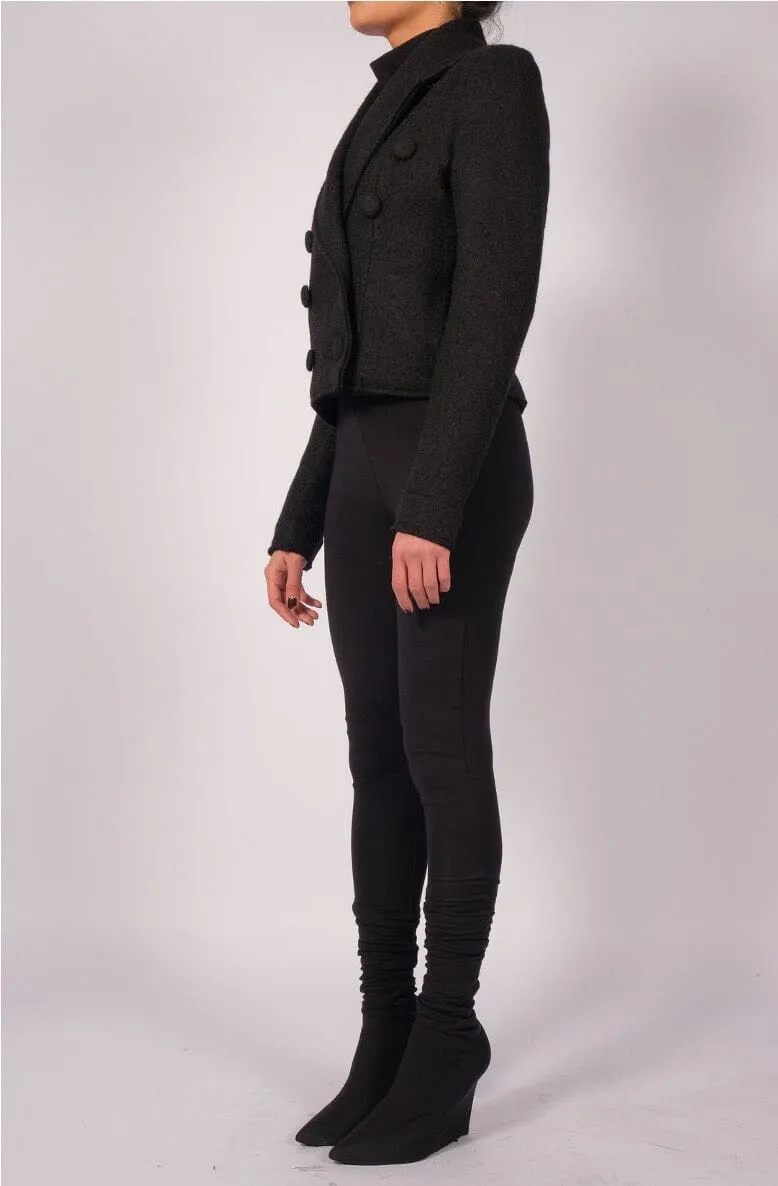 Wool Cropped Double Breasted Jacket