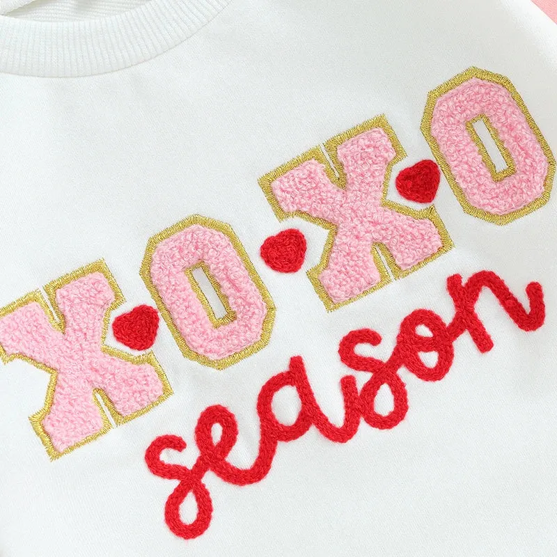 XoXo Season - Cute Infant Baby Girl Valentine Day Romper Long Sleeve Sweatshirt