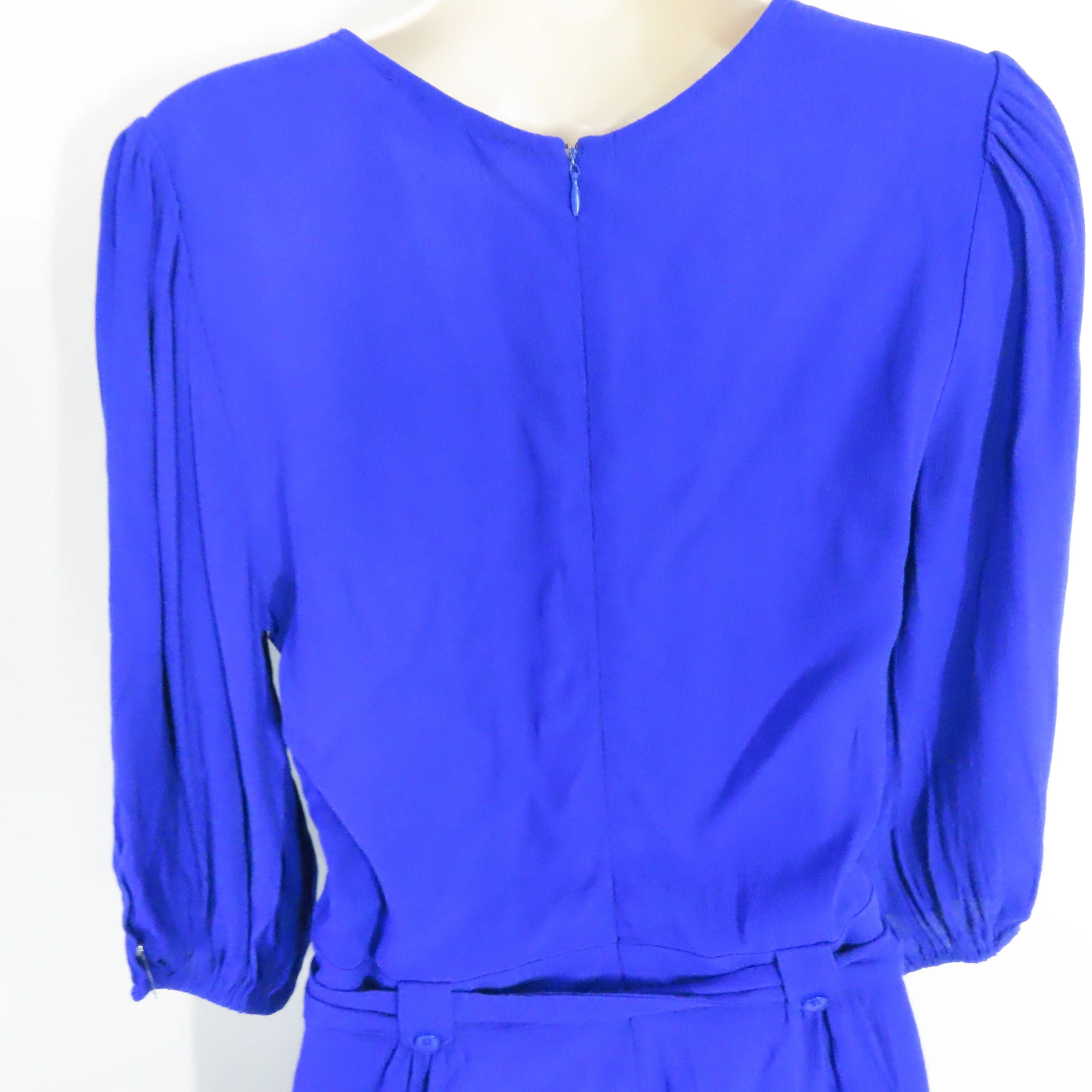 Yumi Kim Liz Romper 3/4 Sleeves Blue Silk Belted Surplice Neckline Size Small